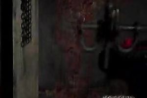 Slim brunette hair with a gag in her face hole is punished by her taskmaster