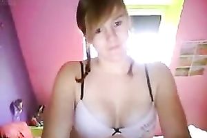 Super curly web camera skank disrobes and plays with her crotch