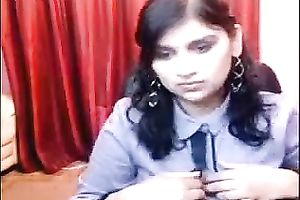 Plump Indian chick dances and undresses during livecam solo show