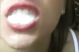 Lewd ex GF in glasses milks my shlong dry in her throat outdoors