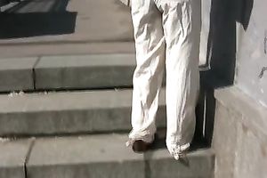 Blonde Russian woman spied when that babe acquires juicy in public