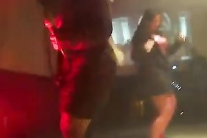 Black stripper with a large ass shakes it in the night club