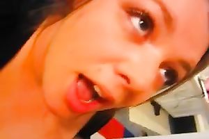 My cum longing girlfriend is doing what this babe does superlatively good in front of a camera