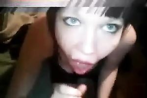 Blue eyed dark brown skank is giving me a great OMG oral-job