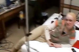 Burning sexy blondie with priceless mounds and soaked a-hole gives blowjob