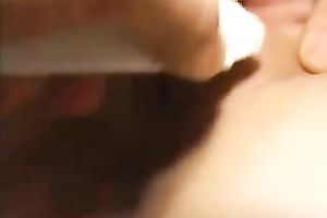 Dark-haired girlfriend demonstrates her fur pie to me