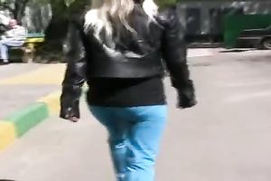 This blond Russian black cock sluts urinates a big load in her panties