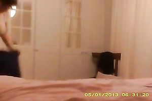 Hidden cam clip with my hawt chunky milf white wife undressing