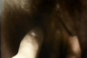 Kinky retro porn vif of busty dark brown riding her chap on top