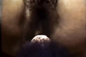 Kinky retro porn vif of busty dark brown riding her chap on top