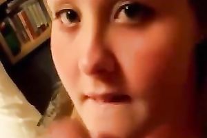 My obese blond neighbor manages to milk my 10-Pounder dry in her face hole