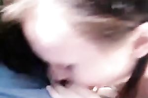 Prurient nympho Nicole is giving me a consummate orall-service in my car