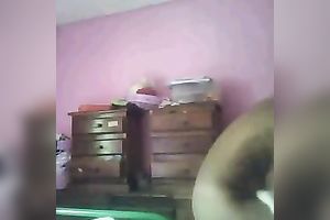 Webcam solo with my ebon ex GF flashing her natural whoppers