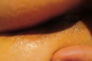 Fingering my lover's oiled holes in homemade sex tape