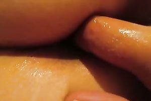 Fingering my lover's oiled holes in homemade sex tape