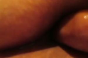 Fingering my lover's oiled holes in homemade sex tape