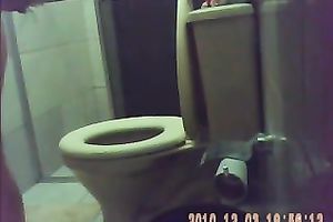 Chubby milf horny white wife on hidden web camera in the bath taking dump