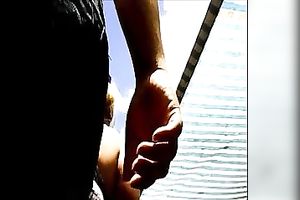 I took a sexy upskirt movie scene of scorching nympho in denim petticoat