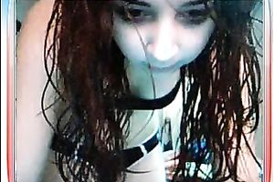 Petite pale skin chick is totally undressed on cam