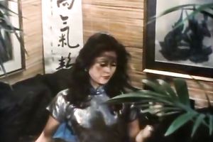 Two stunning brunettes favor every other with cunni in retro movie