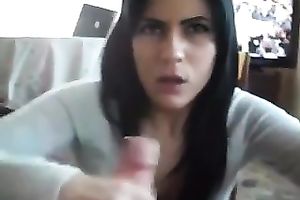 Stroking and blowing a giant cock of my neighbour on POV tape