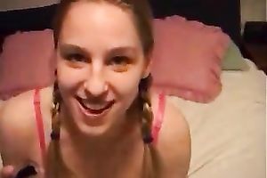 Big breasted GF gives me an amazing fellatio on camera