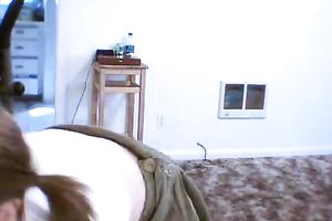 Amateur cute sweetheart has large a-hole and enchanting couple of mounds