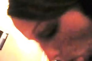 Slutty dark brown young chick drained my balls on her knees