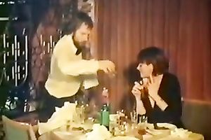 Horny redhead milf bonks the waiter in front of the public