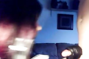 Kinky white vixen girlfriend smokes and jerks off my rod