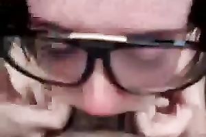 POV scene with a dark brown hussy engulfing my boner in the yard