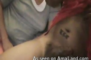 Whore BBC slut engulfing the neighbor's large dark dick whilst spouse is out of city