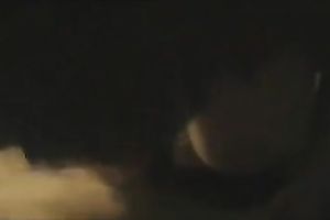 Charming dark brown sucks my prick and acquires cum on her milk cans