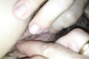 My girlfriend just likes teasing her slit in front of me