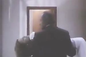 A concupiscent chap lets a blond and a dark brown engulf and ride his dick