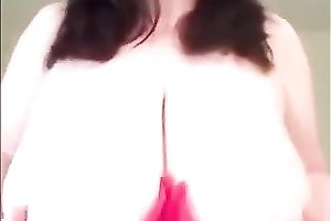 Stunning solo movie scene with me kneading my large natural billibongs