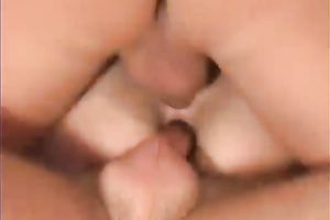 Dirty white milf double permeated and acquires her face overspread in cum