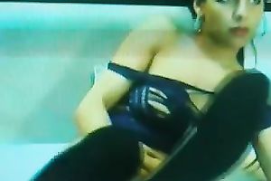 Stunning solo with a web camera doxy masturbating her bald trench