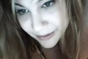 Hot white milf with heavy natural boobies rides a vibrator