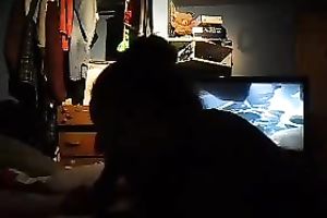 Feisty and hungry nympho with large tits blows like a porn star