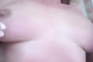 Blue eyed non-professional Married slut sucks 10-Pounder and massages it with wet jugs