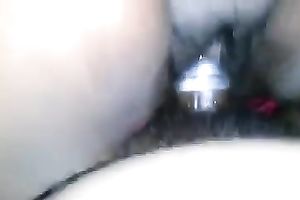 Fucking my corpulent dark spouse's slit in the missionary pose