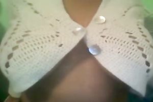 Her giant natural soaked wobblers lastly flash on web camera
