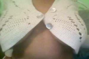 Her giant natural soaked wobblers lastly flash on web camera