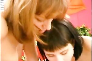 Two teenage sweeties with well stacked bodies involved in FFM three-some