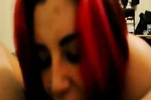 Red-haired coed shows her orall-service skills to me in POV movie scene