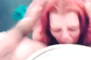 Watch me face-fucking a nerdy redhead wench in homemade clip