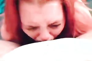 Watch me face-fucking a nerdy redhead wench in homemade clip