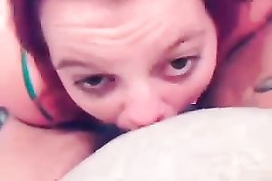 Watch me face-fucking a nerdy redhead wench in homemade clip