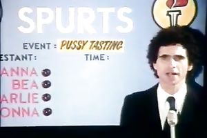 Four wicked strumpets engulfing one cock to discover out who's more excellent